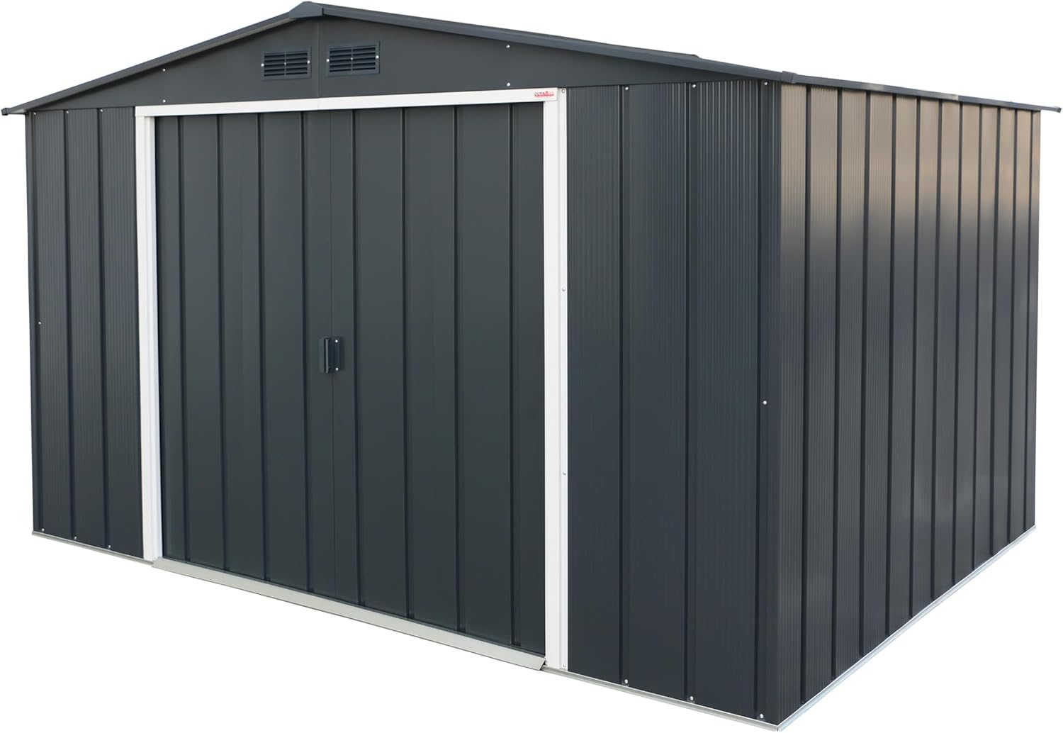 Duramax - ECO série - 10 x 8 (7,80 m²) - abri de jardin métal robuste, toit renforcé, anthracite