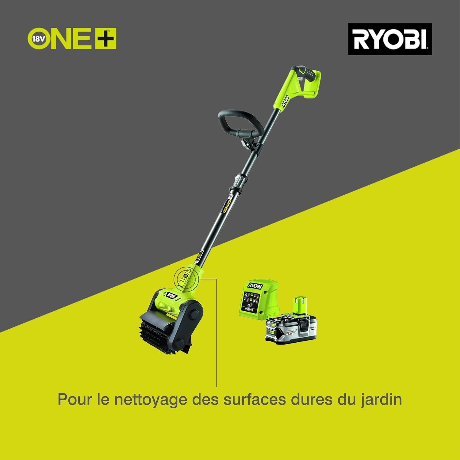 RYOBI - Nettoyeur Sol One+ 18V, 16,2 cm, 40min autonomie, RY18PCB-140