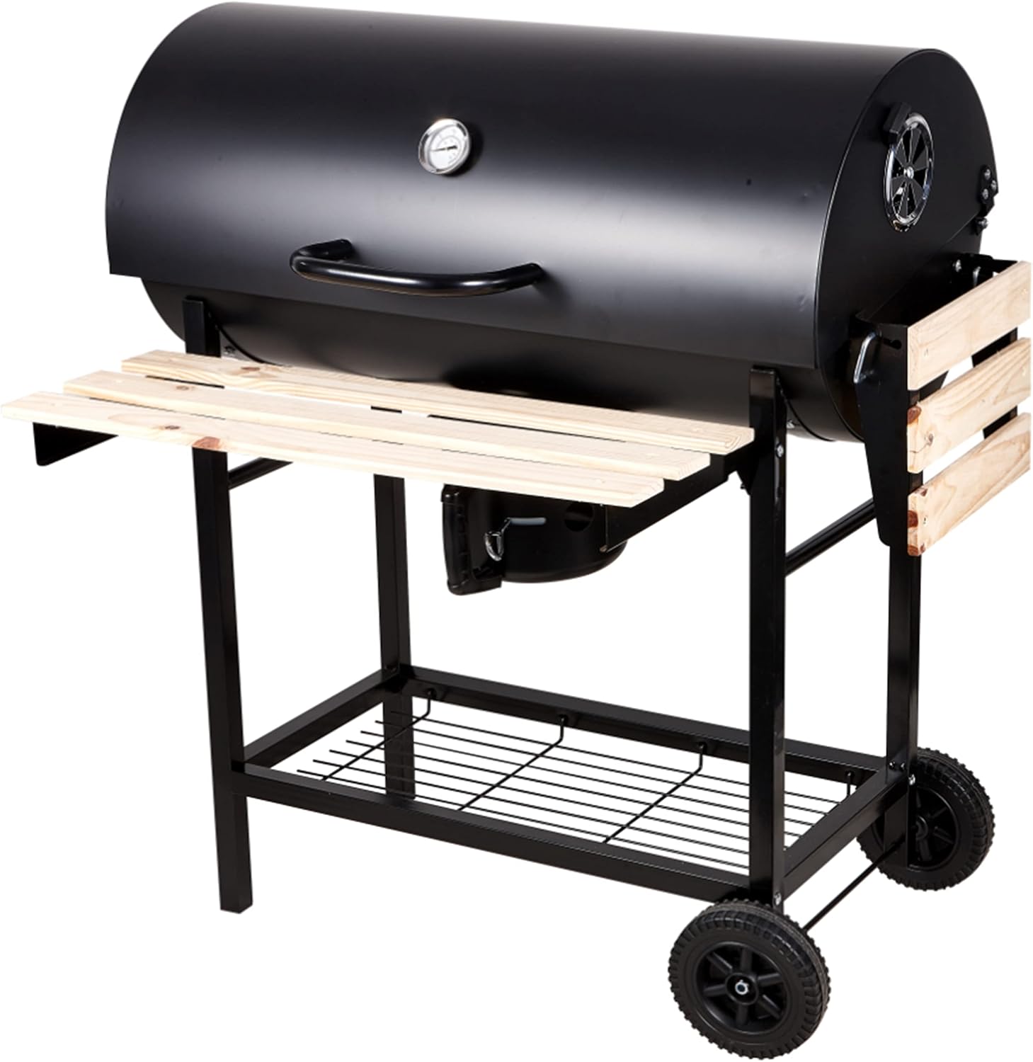 GrillMaster - BigBend série - barbecue rond jardin, charbon, étagères, GM2020