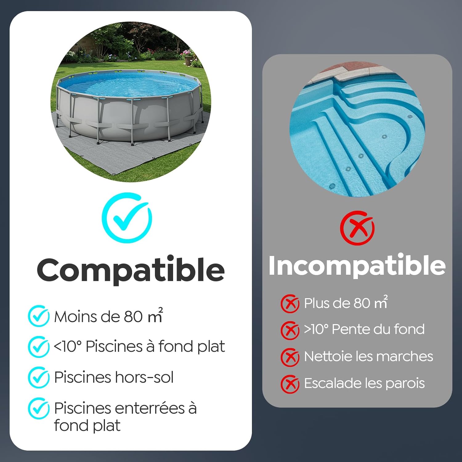 Pleco - Se Robot Piscine - 130 min, charge rapide, double moteur - nettoyage sans fil