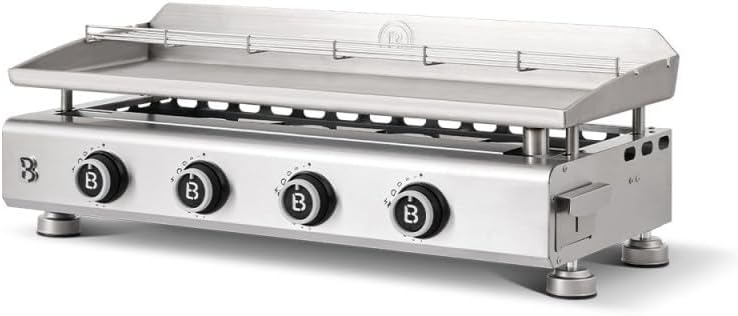 Brasero - Silvia EVO - 84x34 cm - 4 feux inox, grille, tiroir graisse, 10,6 kW