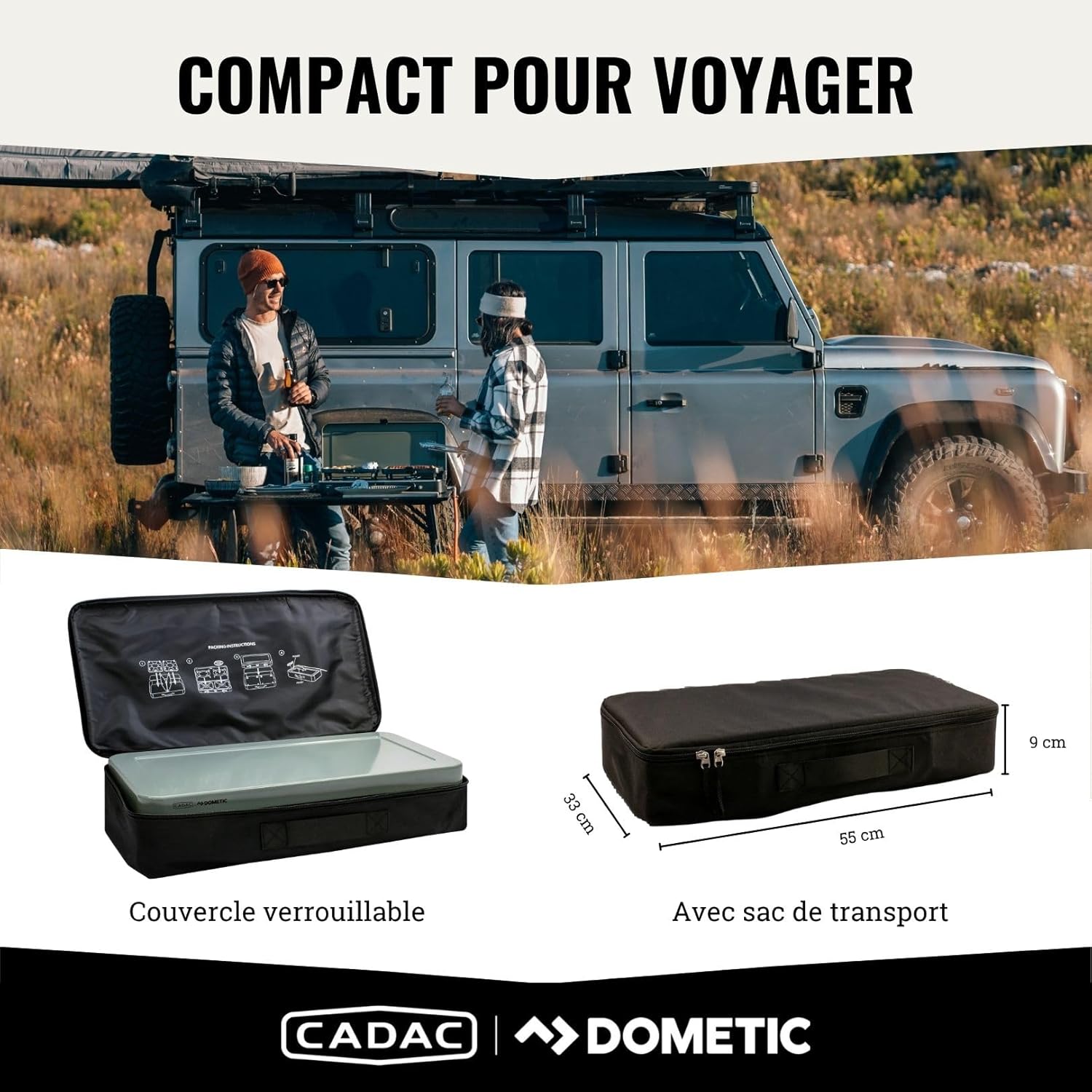 CADAC - 2-Cook 3 - cuisinière portable acier/aluminium - sac inclus - 30mBar