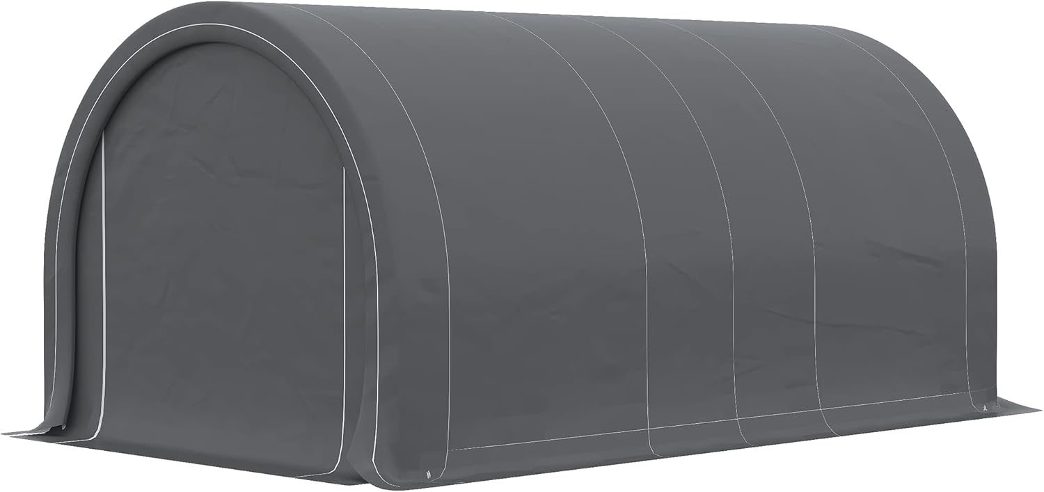Outsunny - Carport abri voiture 5x3x2,4m acier PE porte zippée