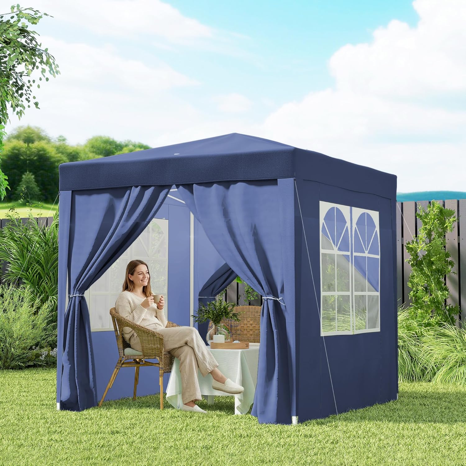Outsunny - tonnelle pliante pop-up 2x2m - acier, UV, 4 côtés amovibles
