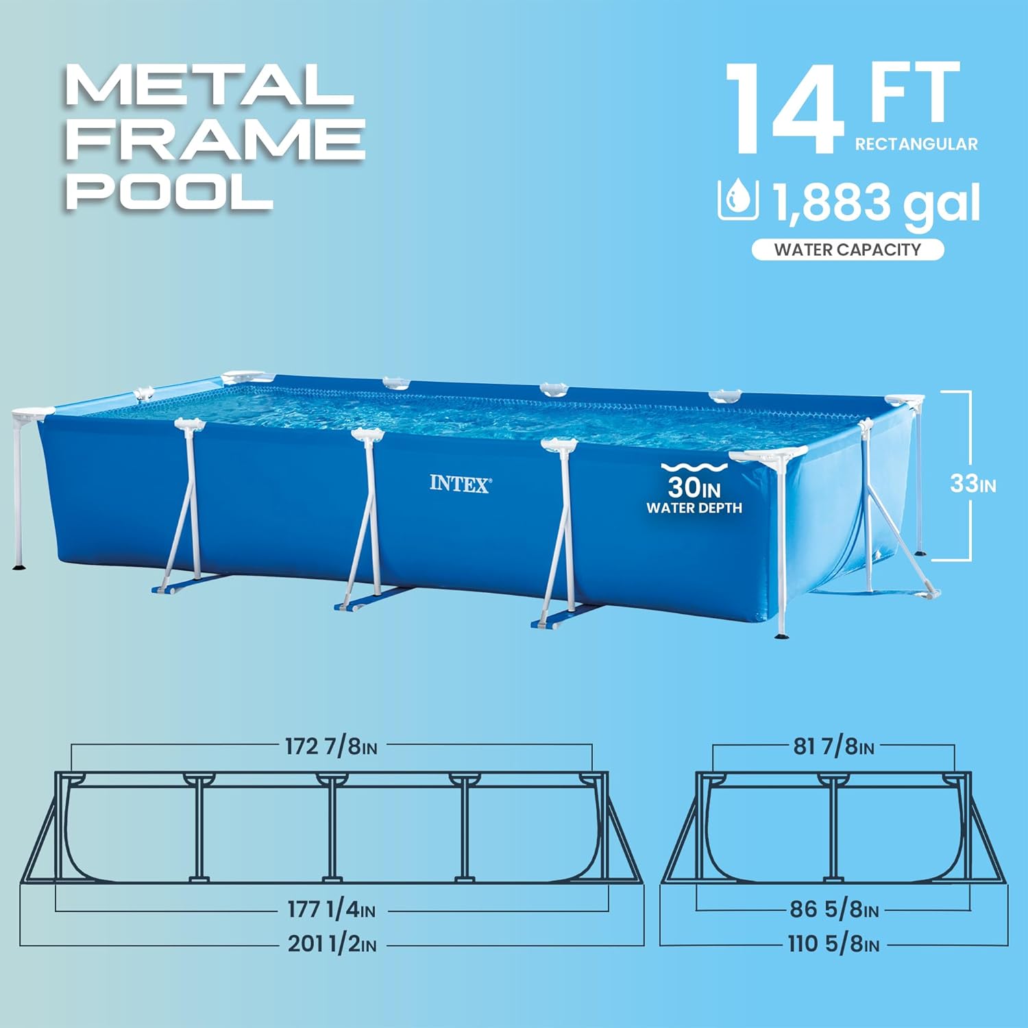 Intex - piscine Metal Frame Junior - 4,50x2,20x0,84 m - tubulaire