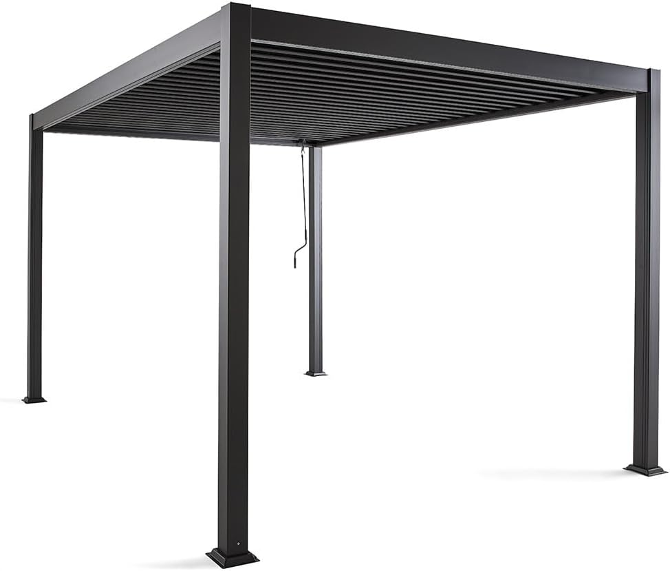 Bestmobilier - Cherry série - pergola bioclimatique 4x3m - aluminium gris anthracite