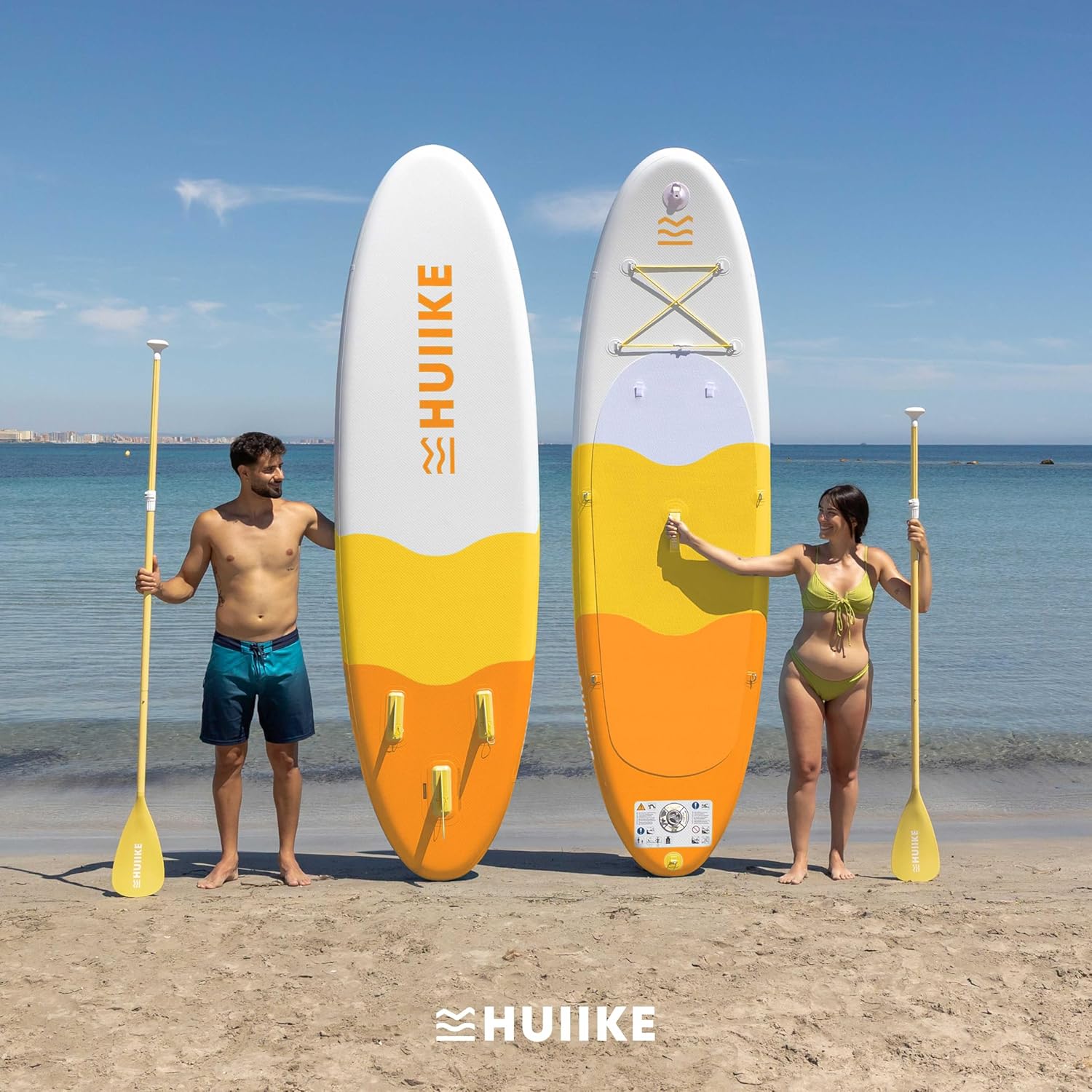 HUIIKE Paddle Gonflable Adulte avec Accessoires Inclus, Pagaie, Ailerons, Pompe. Planche de Stand Up Paddle Grande Stabilité et Résistance. 305 x 84 x 15 cm, Jusqu'à 130 kg