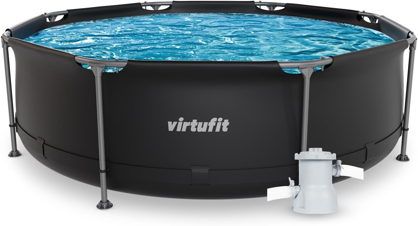 VirtuFit Piscine ronde - Ø244x76 cm - filtre inclus - Noir