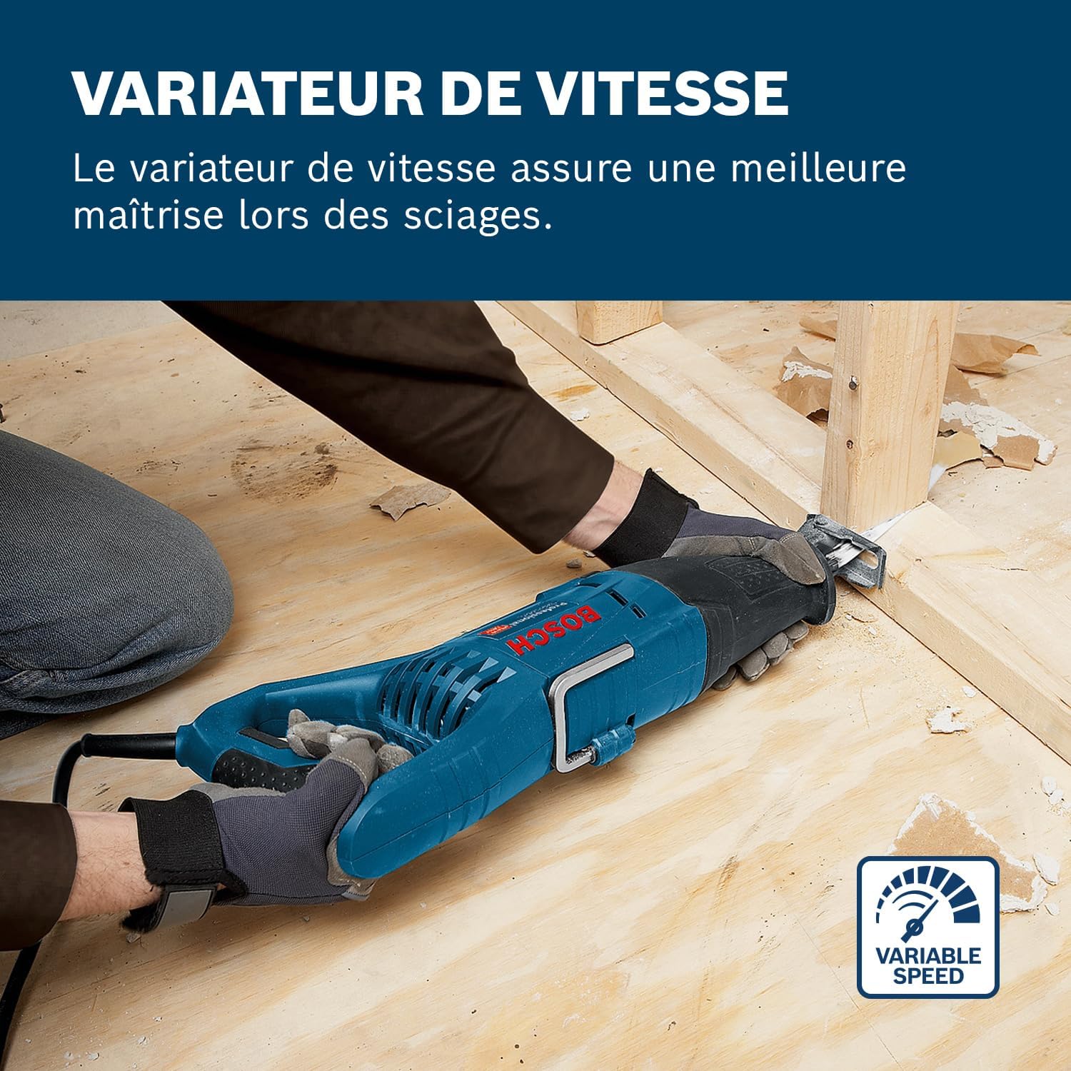 Bosch Professional - Scie alternative série GSA 1100 E - 1100W, poignée ergonomique, éclairage LED - GSA 1100 E