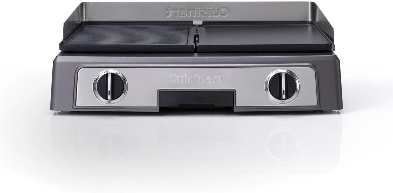 Cuisinart - Plancha double face - grande taille - 2 zones, 260°C, plaque amovible