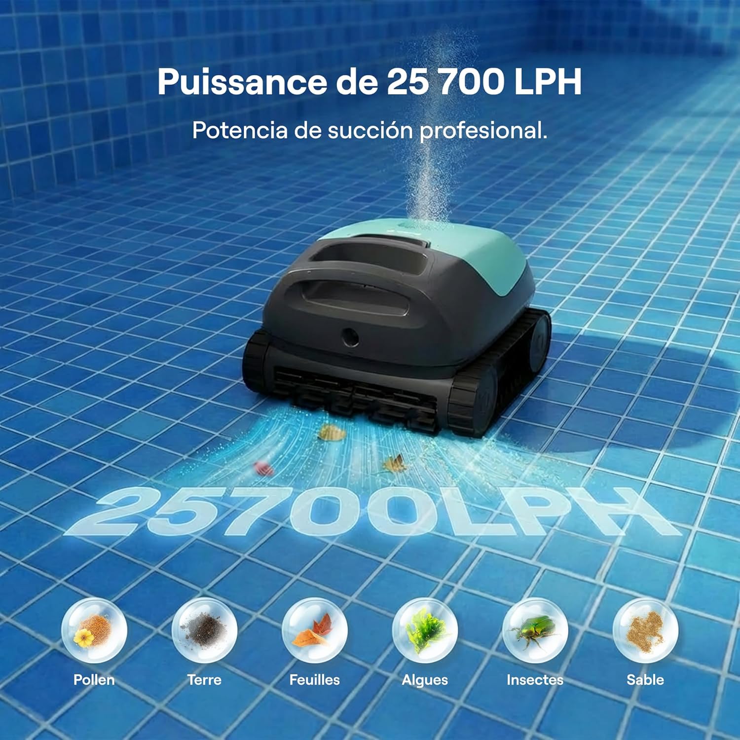 Beatbot - Sora 10 - robot piscine sans fil, 25700 LPH, filtre 5L