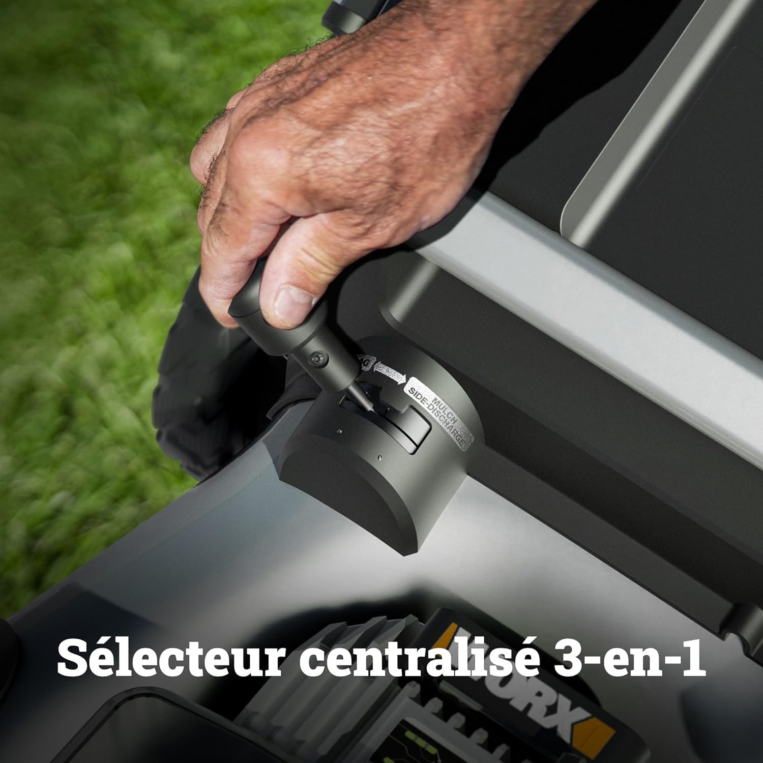 WORX - tondeuse sans fil série Brushless - 51 cm - 1000m², 70L, mulching, 7 coupes, 4x20V, WG761E