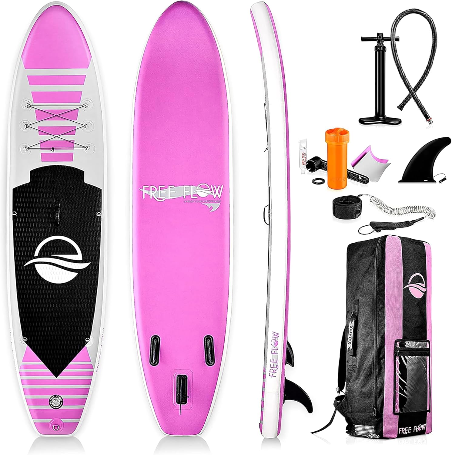 SereneLife Stand Up Paddle Gonflable Adulte 6” – Planche de Paddle avec Accessoires Sup, Sac de Transport, Pont Antidérapant, pour Mer, Lac, Rivière