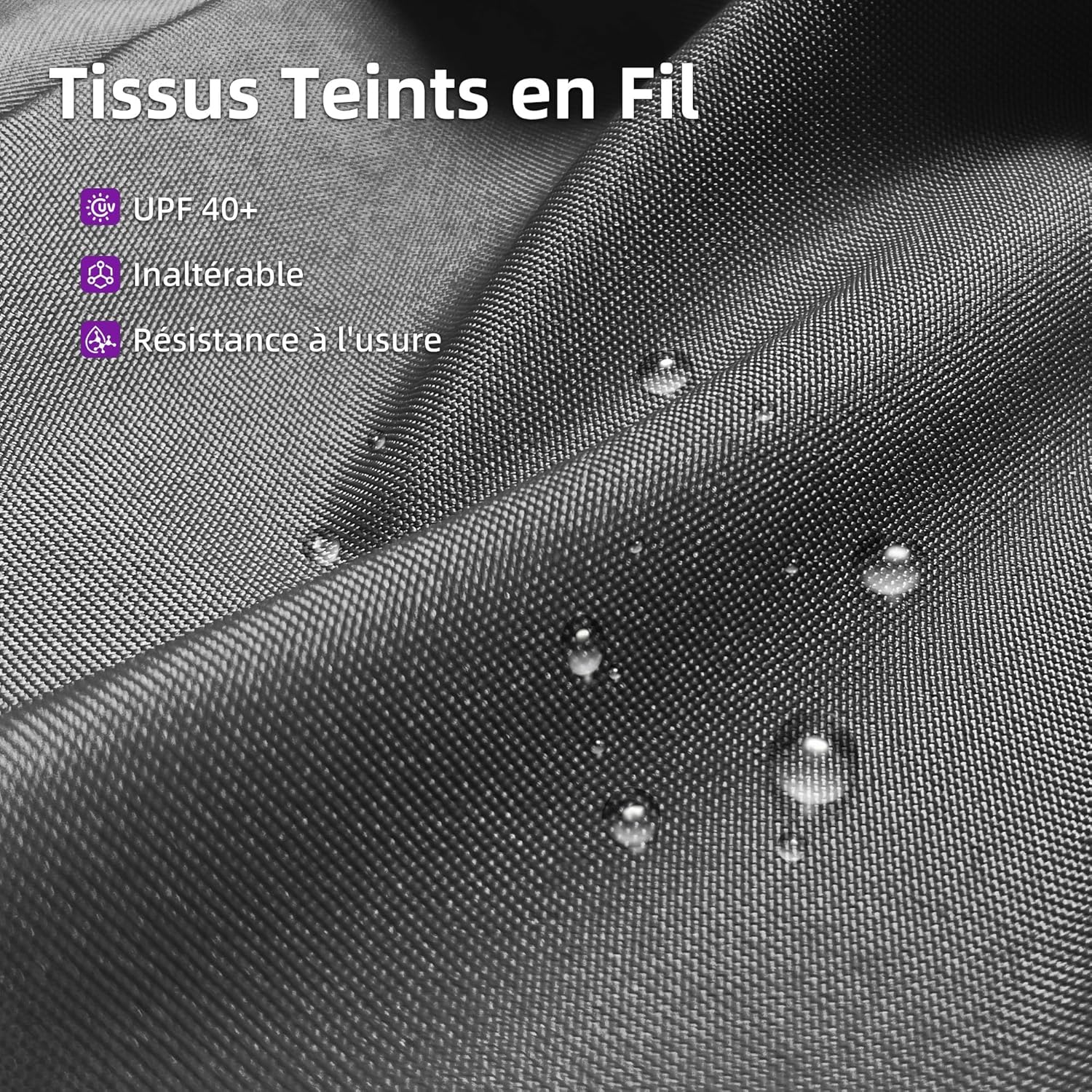 PURPLE LEAF - Pergola aluminium - 4x3,2m - LED, toit rétractable, toile teintée