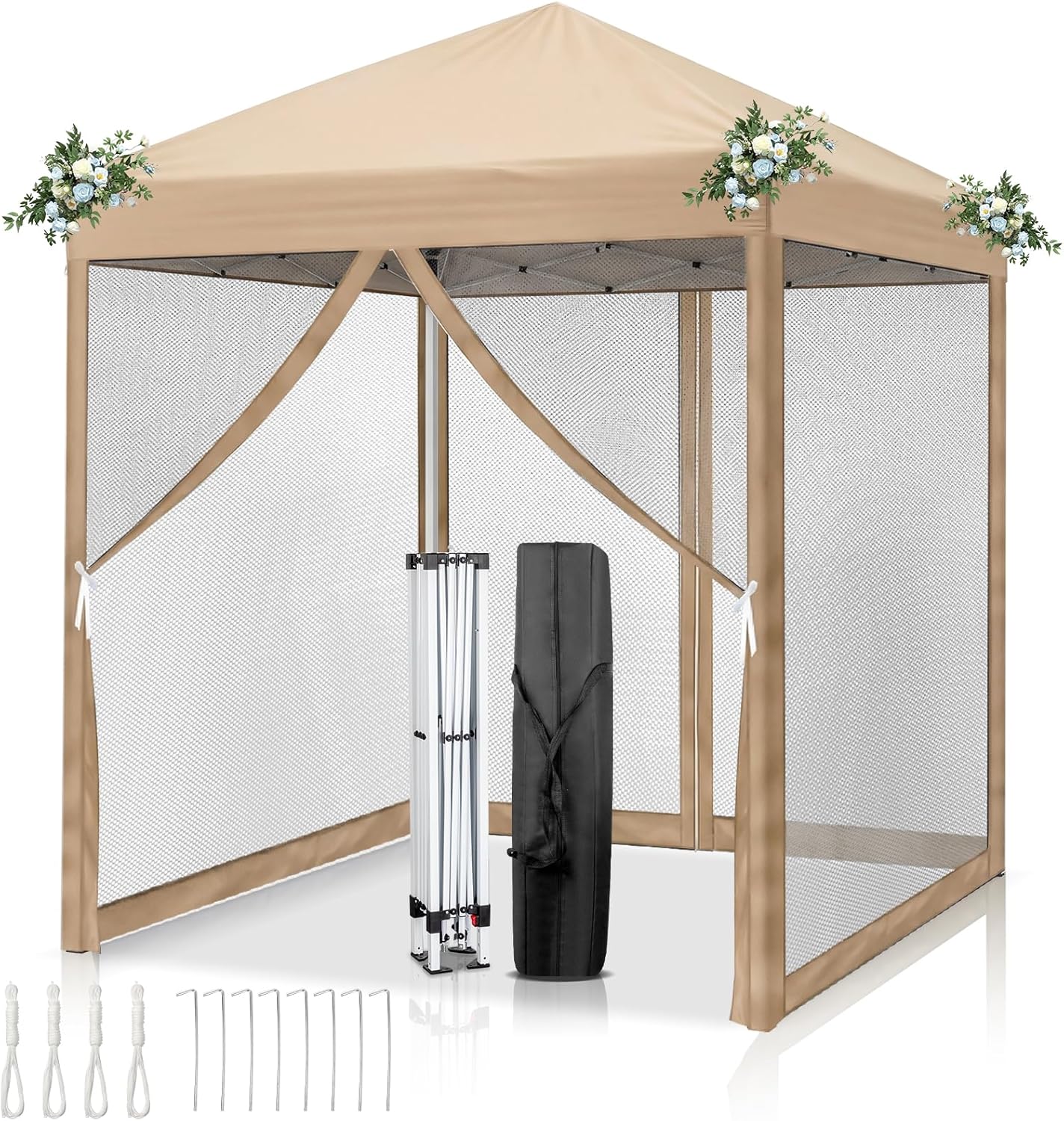 LEADZM - tonnelle pliante 2x2m - imperméable, anti-UV, 4 moustiquaires