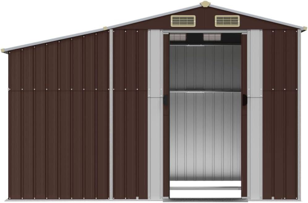 LAPOOH - abri de jardin acier galvanisé marron 277x192,5x179 cm