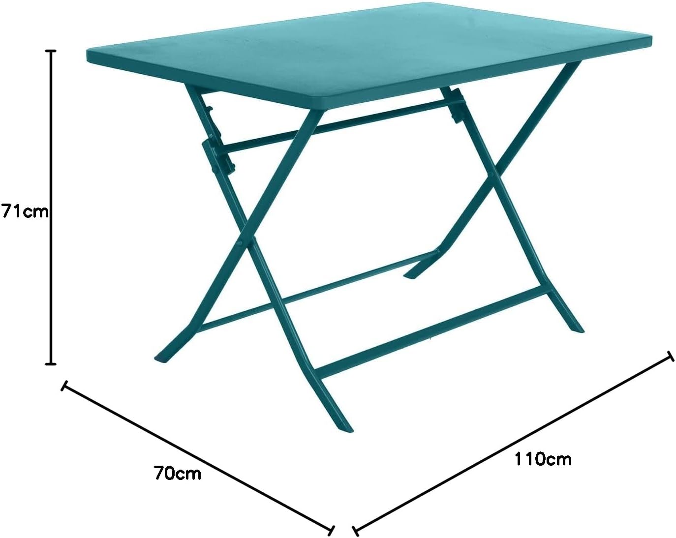 Hespéride - Greensboro - 120x70cm - table pliante 4 places acier bleu