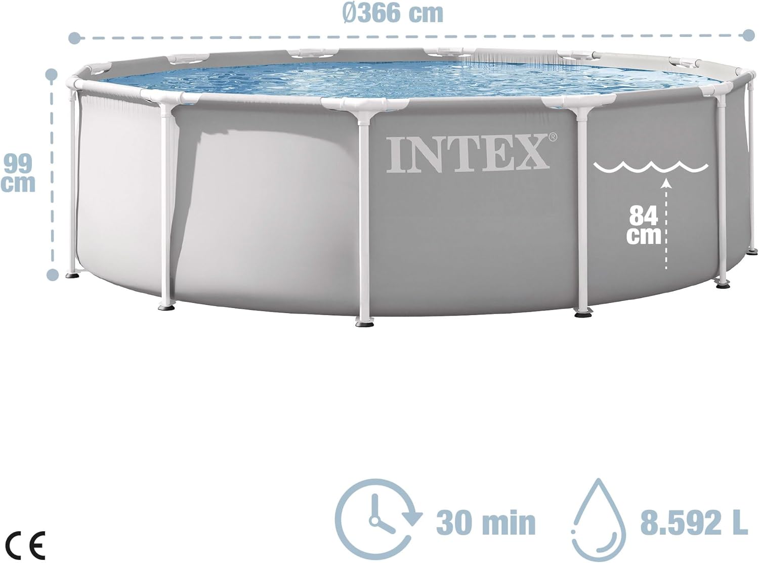 Intex - Piscine Prism Frame ronde tubulaire 3,66 x 0,99 m - 26716ND