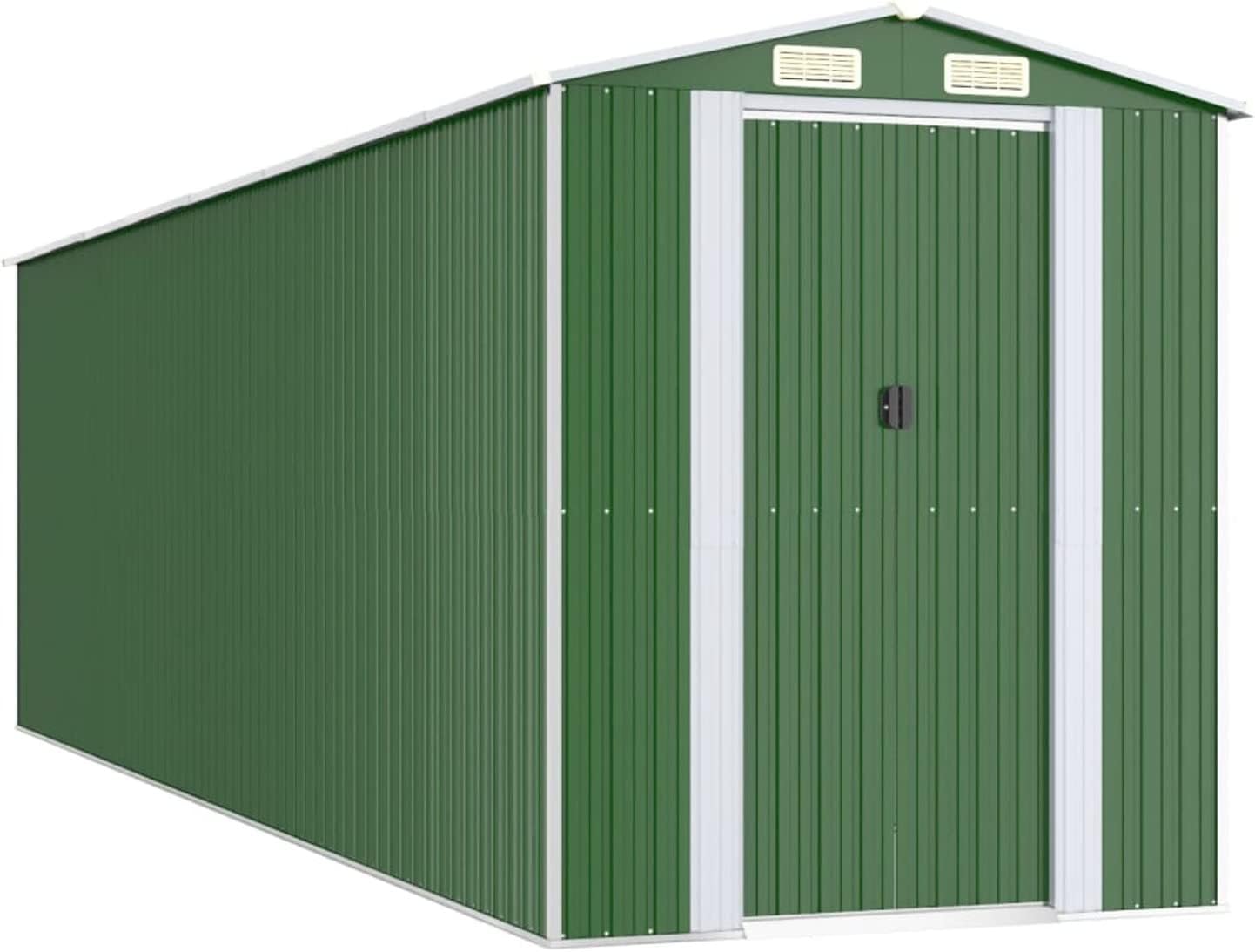 GuyAna Abri de Jardin Vert 192x689x223 cm Acier galvanisé,Abris de Jardin,Abri de Stockage pour Jardin,Abri d'outils de Jardin