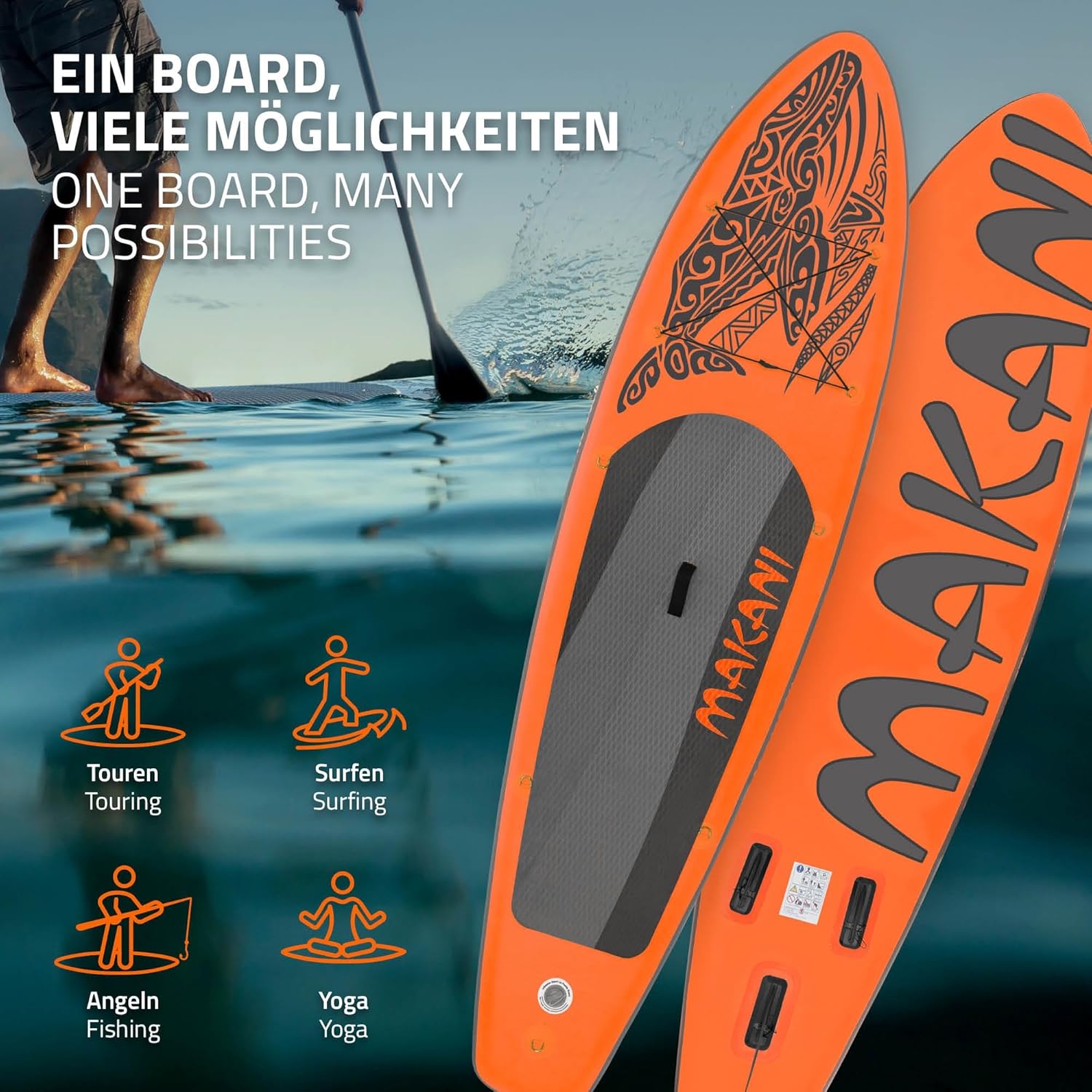 ECD Germany - Stand Up Paddle Série - 305/308/320/380 cm - PVC, 120/150 kg, ép. 10/15 cm