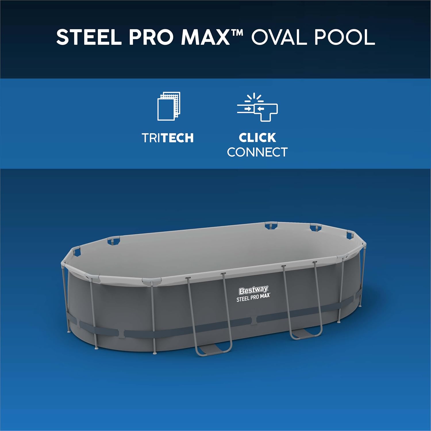 Bestway - Steel Pro Max - 427x250x100 cm - piscine hors sol, gris