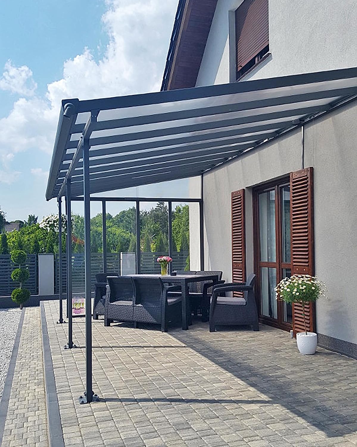 Palram - Feria série - 16.4 m² - aluminium et polycarbonate, moderne, terrasse couverte -