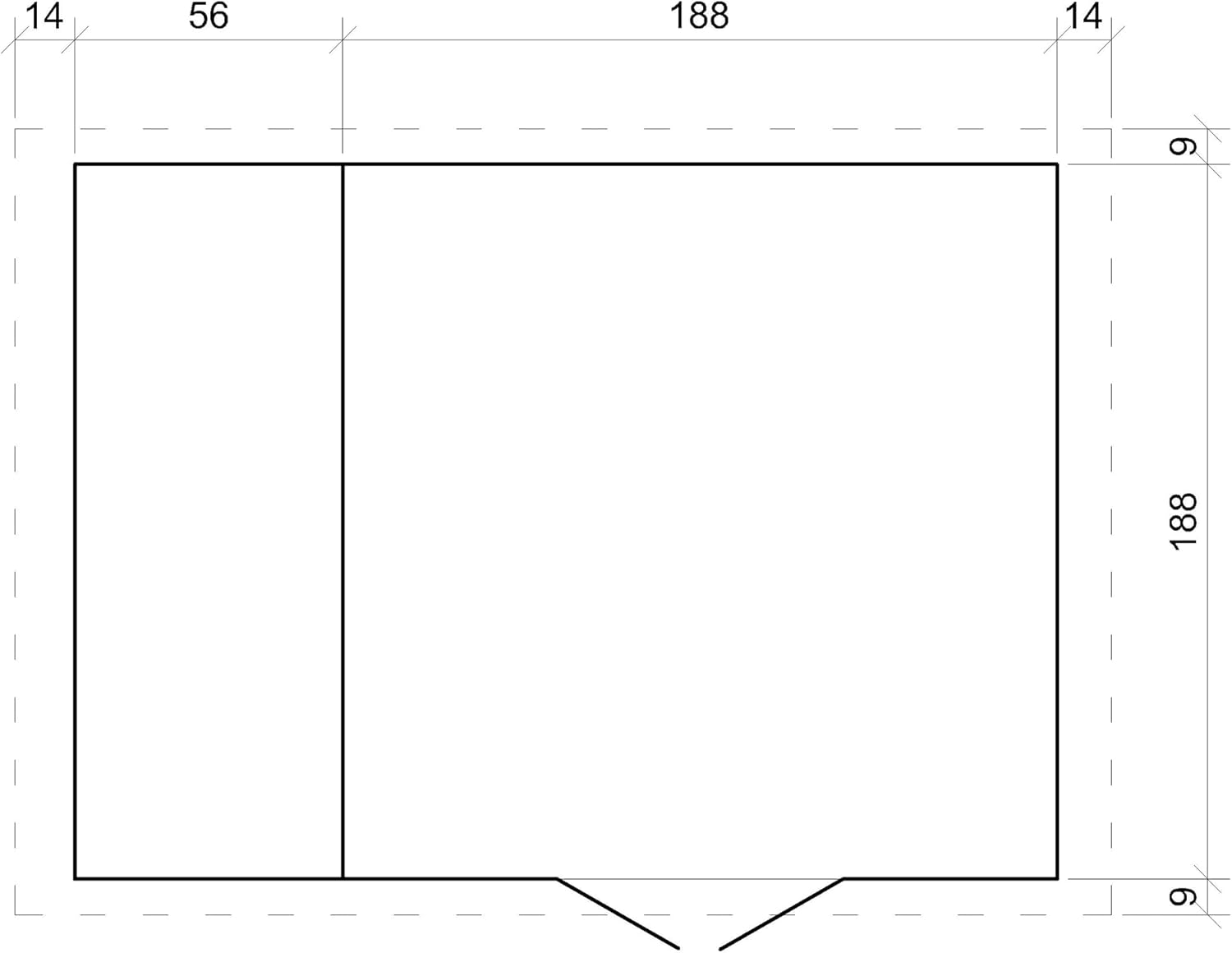 TIMBELA - M386F - 206x272x218 cm - Abri bois, porte verrouillable, range bûches, I206xL272xH218
