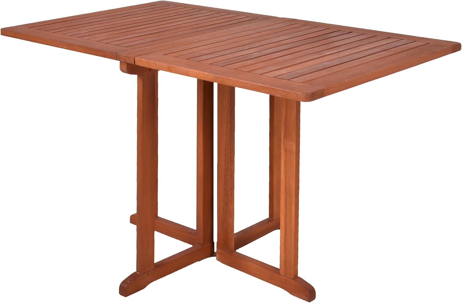 Spetebo - Table de balcon rectangulaire 120x70cm - bois d'eucalyptus FSC, pliable