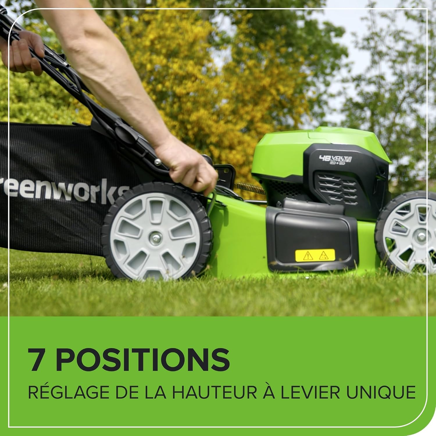 Greenworks 48V (24V x 2) Tondeuse à Gazon Sans Fil Autopropulsée Pelouses Jusqu'à 480m², Largeur de Coupe 46cm, Sac 55L, INCLUS 2 X 24V 4Ah et Chargeur Double, Garantie 3 Ans , GD24X2LM46SPK4X