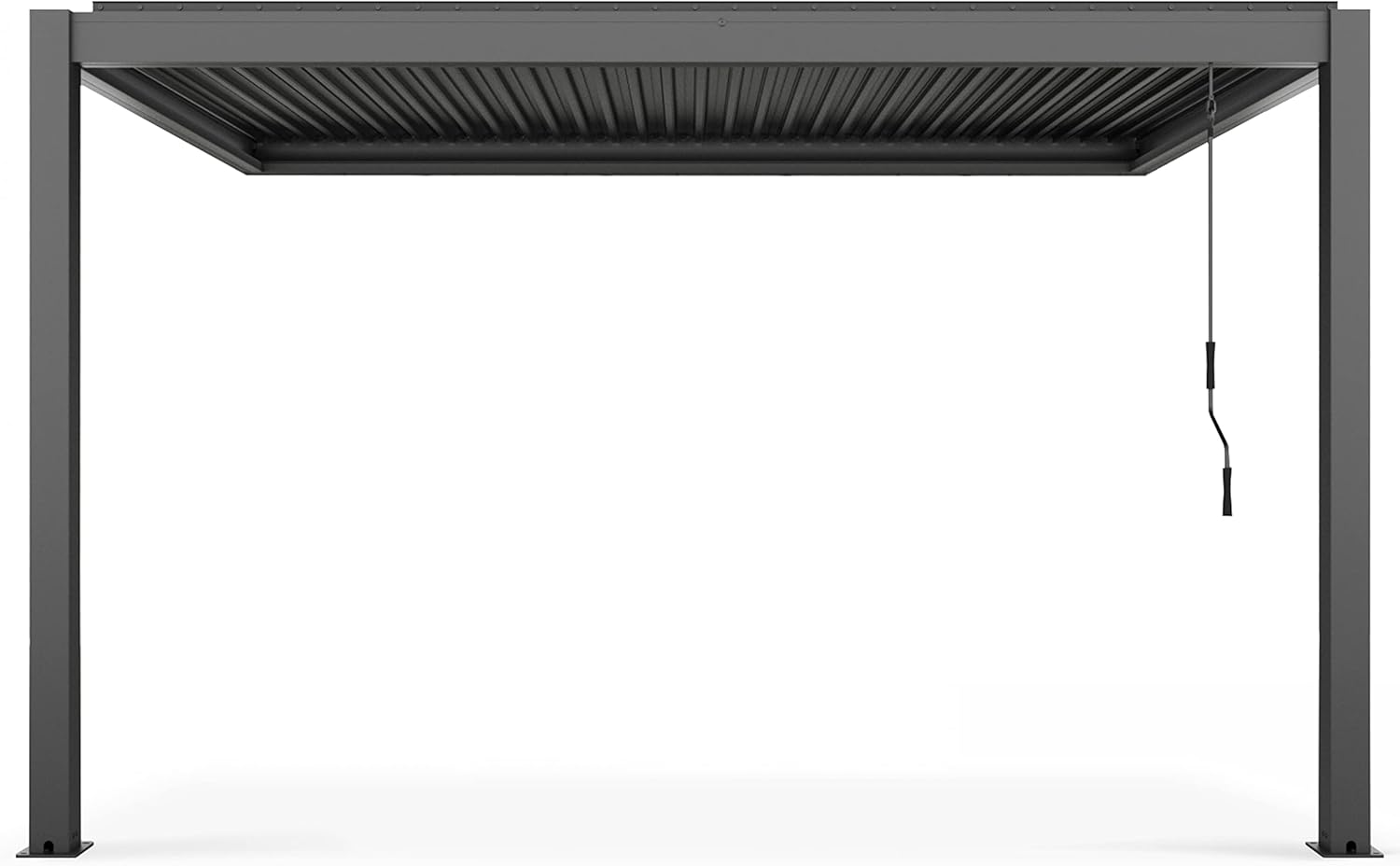 Oviala - Pergola bioclimatique adossée - 3x4m - 3 stores gris