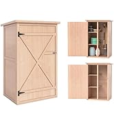Outsunny Armoire abri de Jardin Remise pour Outils Bois de Sapin pré-huilé Toit bitumé incliné - ...