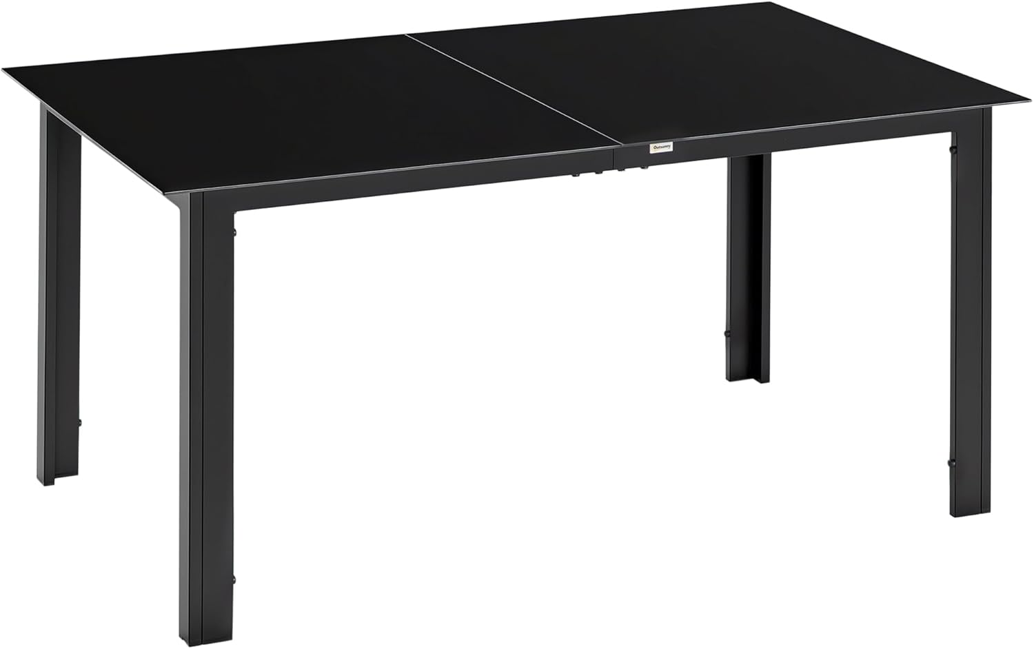 Outsunny - Table de jardin aluminium 150x90x74 cm, 6 places, plateau verre