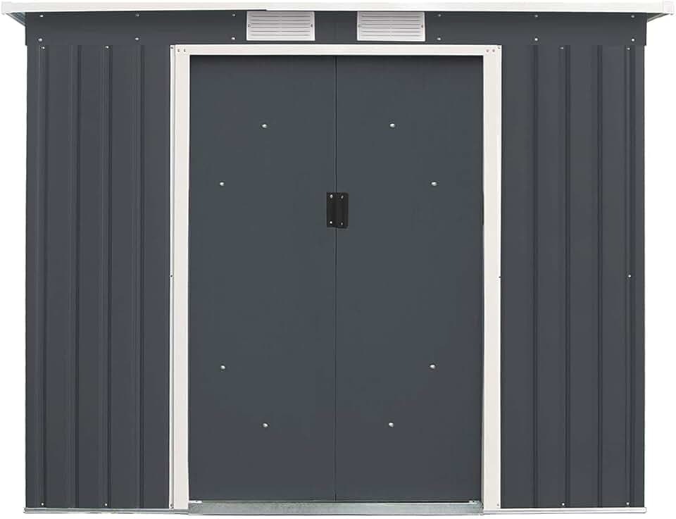 RELAX4LIFE - abri de jardin série 2,7m² - 213x130x173cm - acier, 2 portes, 2 fenêtres