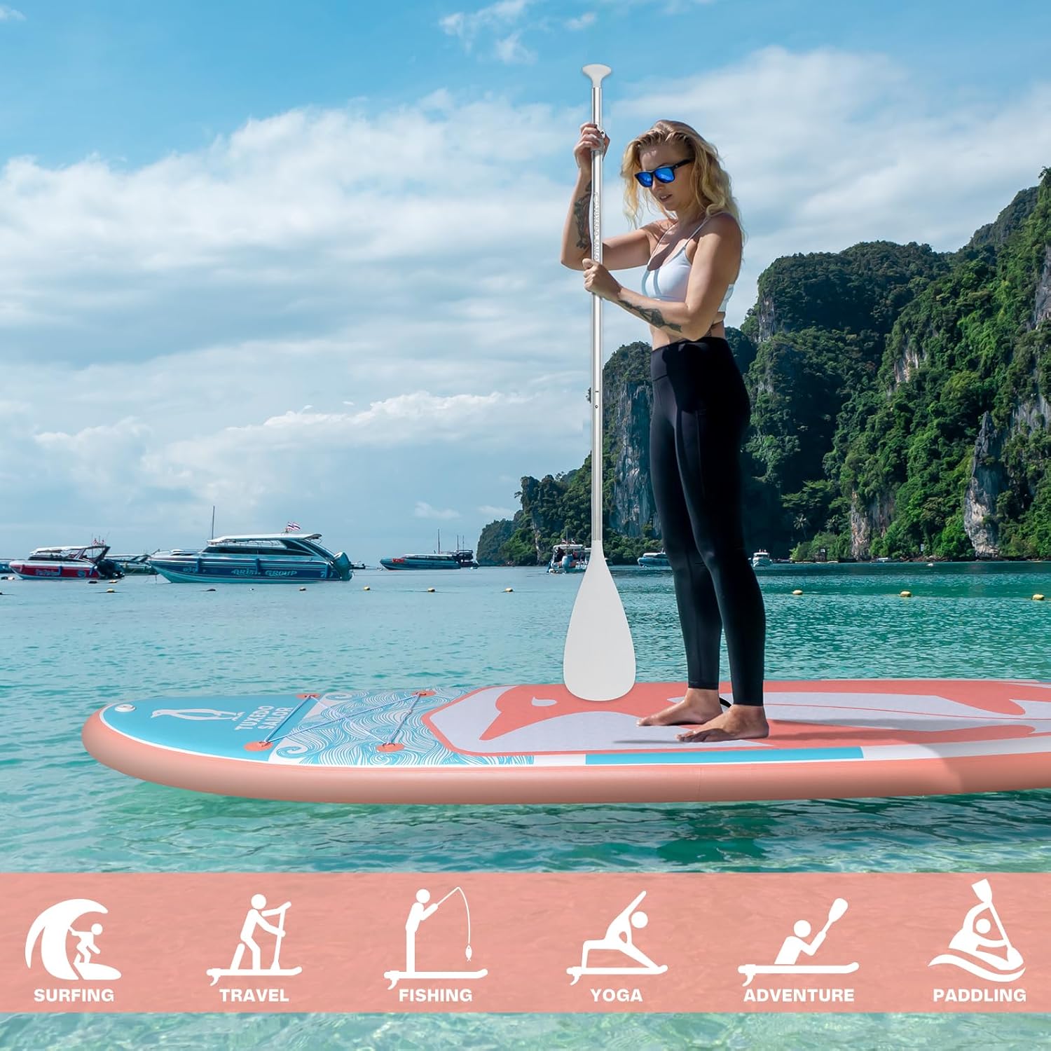 Tuxedo Sailor - Paddle Gonflable Adulte - SUP 320 cm - avec accessoires complets