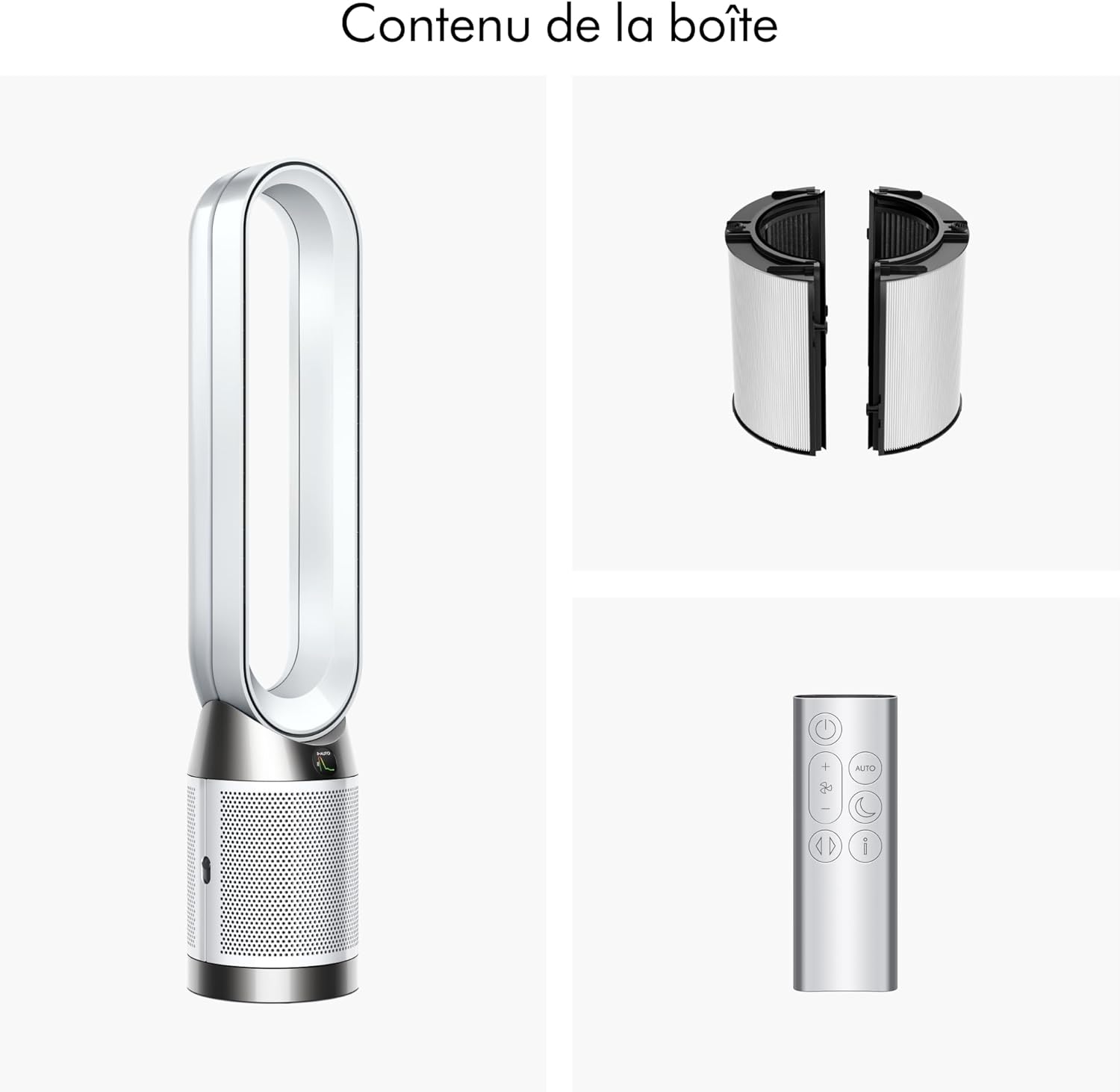 Dyson - Purifier Cool PC1 - ventilateur 2-en-1, flux puissant, blanc/argent - PC1