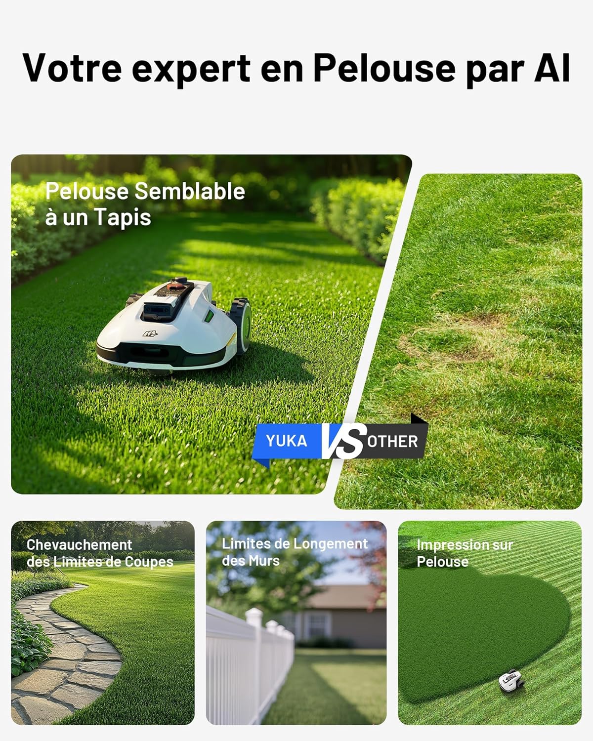 MAMMOTION - YUKA 2000 - 2000-2400m² - robot tondeuse sans fil, RTK+Vision, double disque, 4G