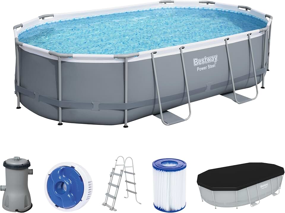 Bestway - Power Steel - 488x305x107 cm - piscine hors sol avec accessoires