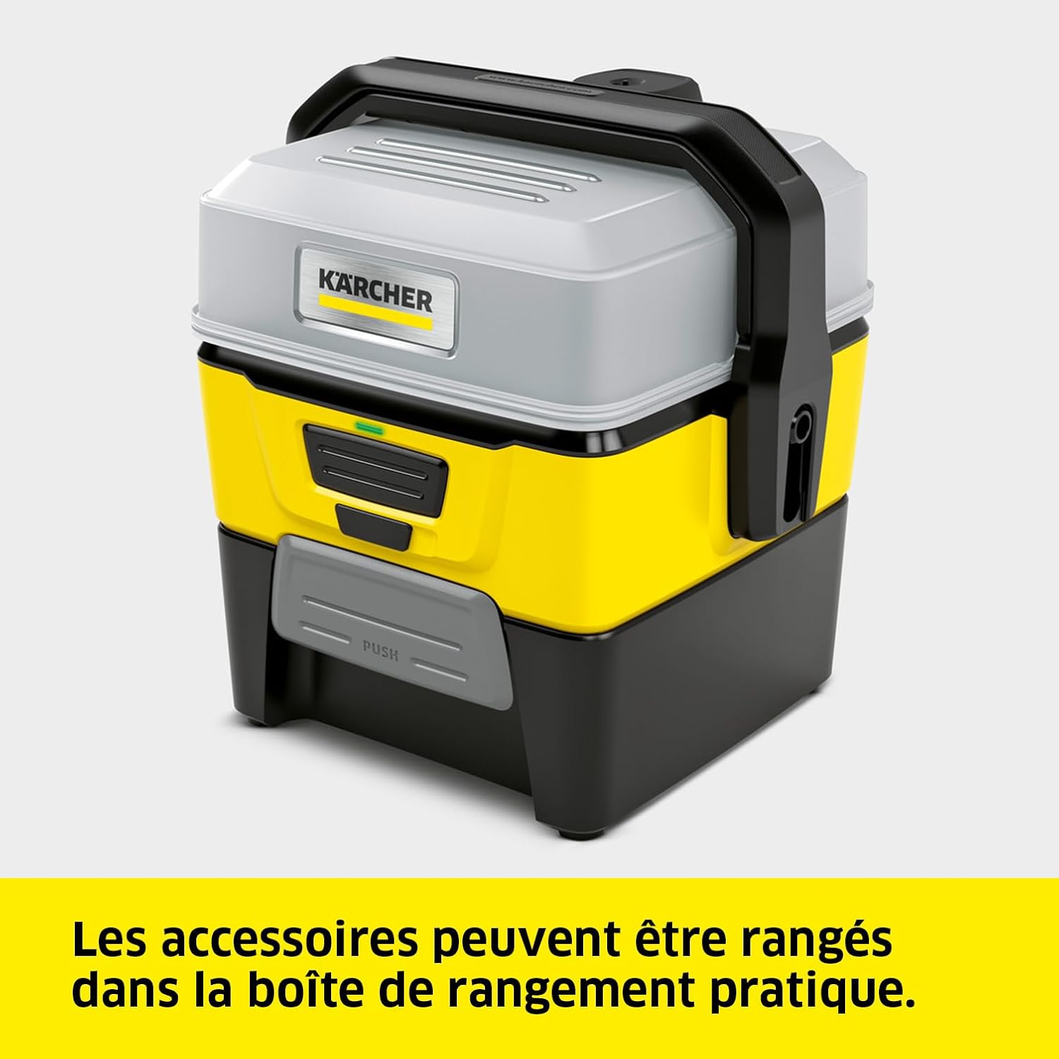 Kärcher Nettoyeur à Pression Mobile OC 3 + Kit Animaux, Débit : 2 L/h, Réservoir : 4L, Tuyau : 2,8 m, Buse à Jet Plat, Buse Conique, Brosse Pet, Serviette pour Animaux Domestiques, Boîte de Rangement