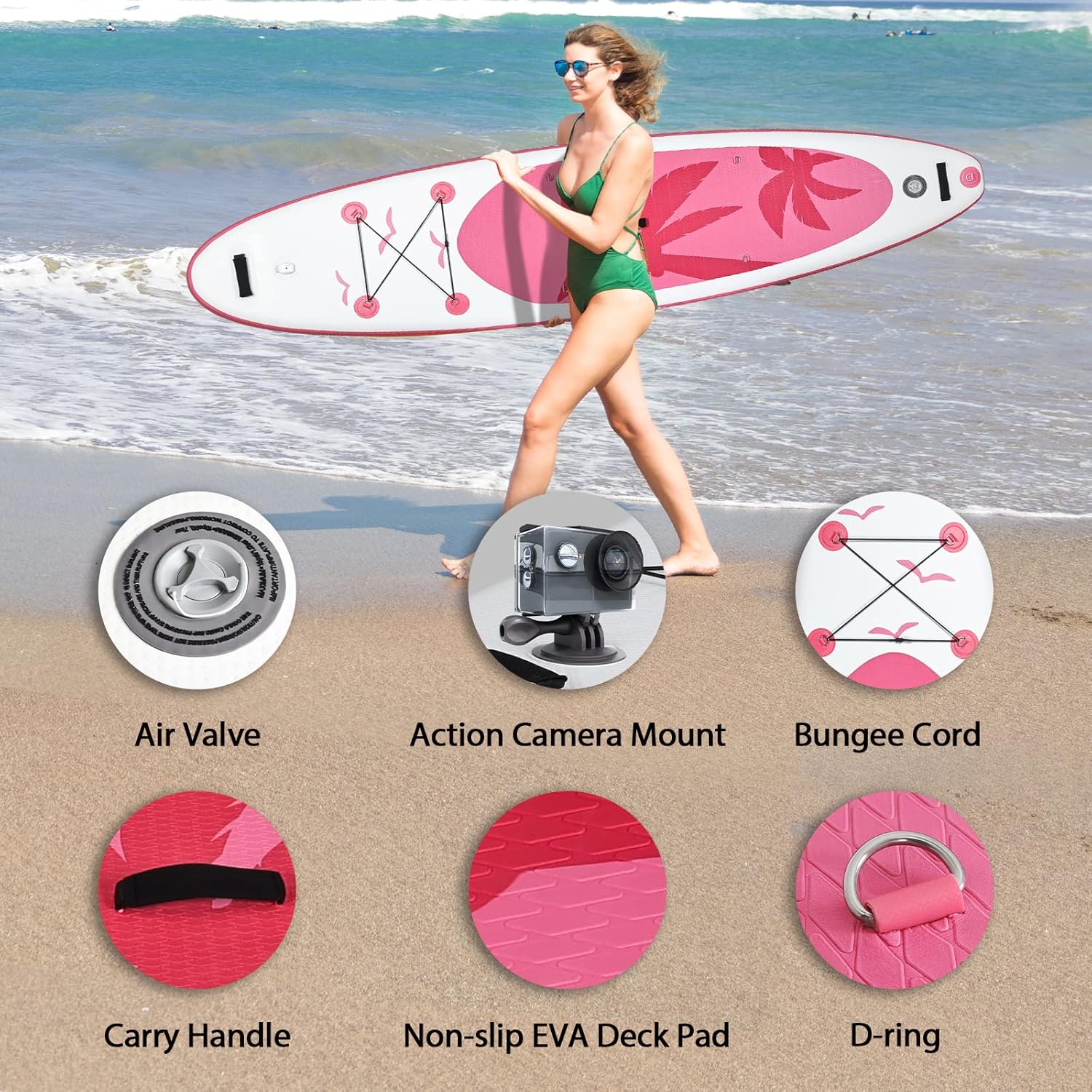 YU YUSING - Paddle gonflable adulte - 320/335cm - 2 places, siège kayak, pagaie alu, support caméra, pompe, 150kg