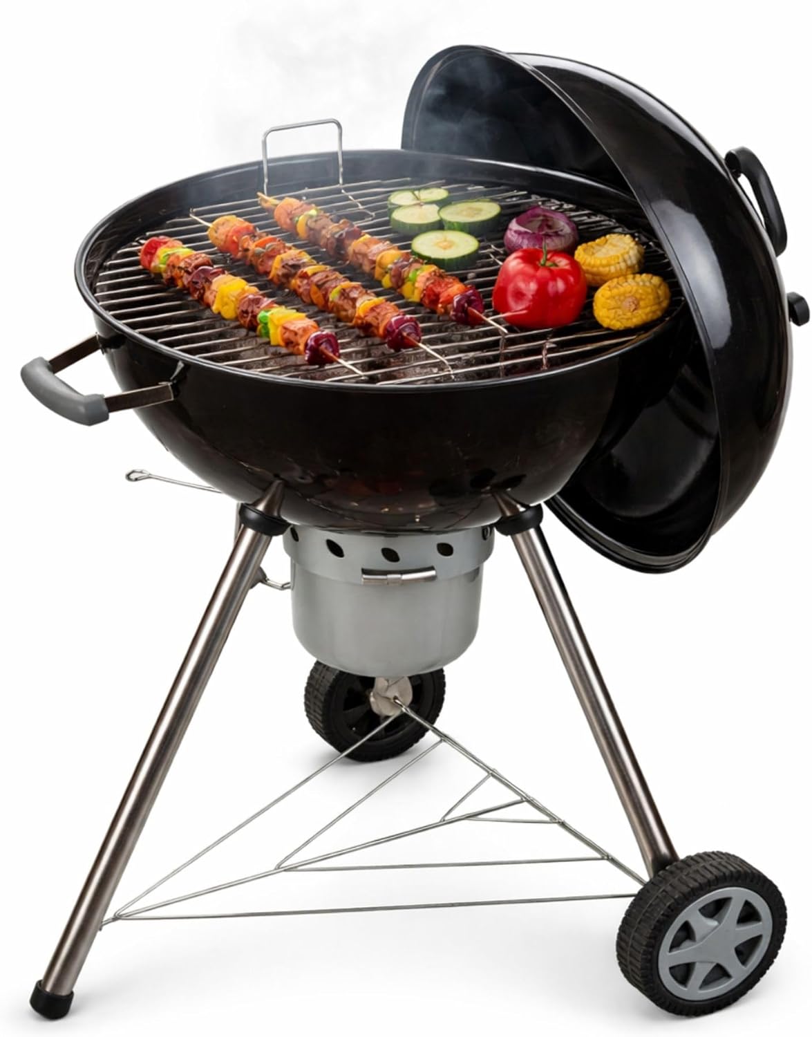 Amig - Fireplus barbecue rond 68x64x100cm, couvercle, roues