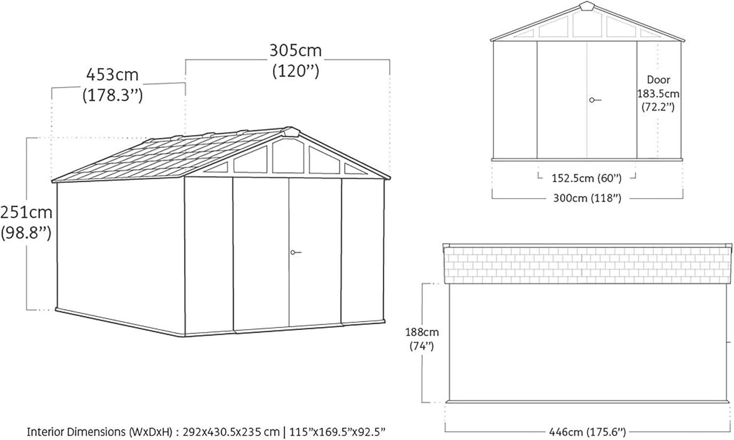 Keter Abri de Jardin Stronghold 1015-13.8 m2 - Gris Aspect Bois