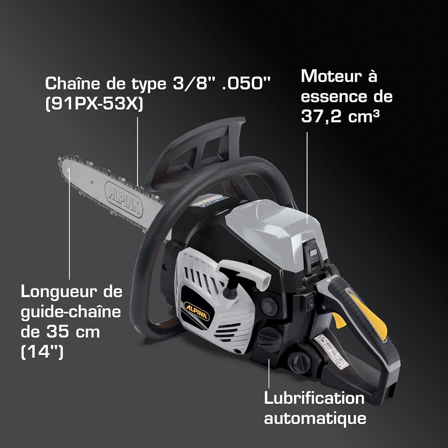 Alpina – ACS 39 – 37,2 cc – 35 cm – démarrage facile, pompe automatique