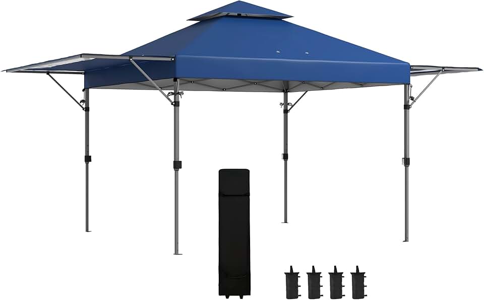 Outsunny - Barnum pliant jardin série Pop-up - 5x3m - 2 parois, sac à roulettes, tissu Oxford