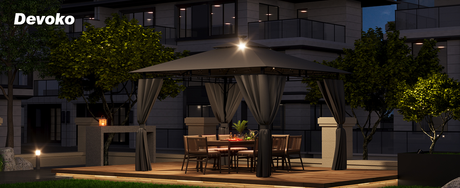 terrasse extérieure et arrière-cour patio de taille moyenne belvédère de jardin belvédère extérieur idées d'éclairage extérieur pour la cour arrière. idées d'éclairage extérieur pour belvédère extérieur. idées d'éclairage extérieur pour belvédère extérieur. idées d'éclairage de belvédère extérieur extérieur.