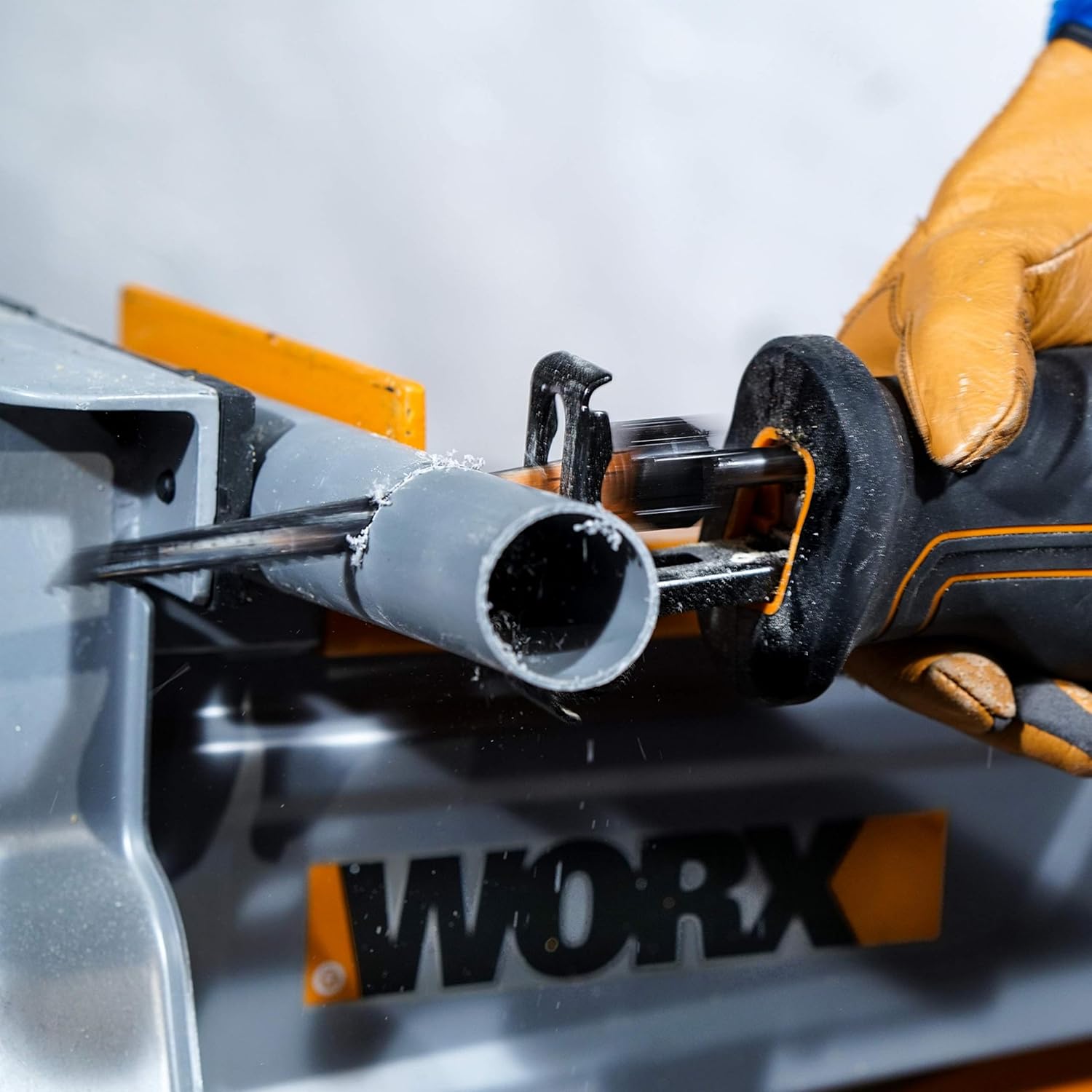 WORX Scie sabre sans fil 20V WX500.9, Compacte et Légère, Coupe le Bois, l'Acier et le PVC jusqu'à 190mm, Vitesse Variable, Anti-Vibration, livrée avec lames bois et acier, sans Batterie ni Chargeur