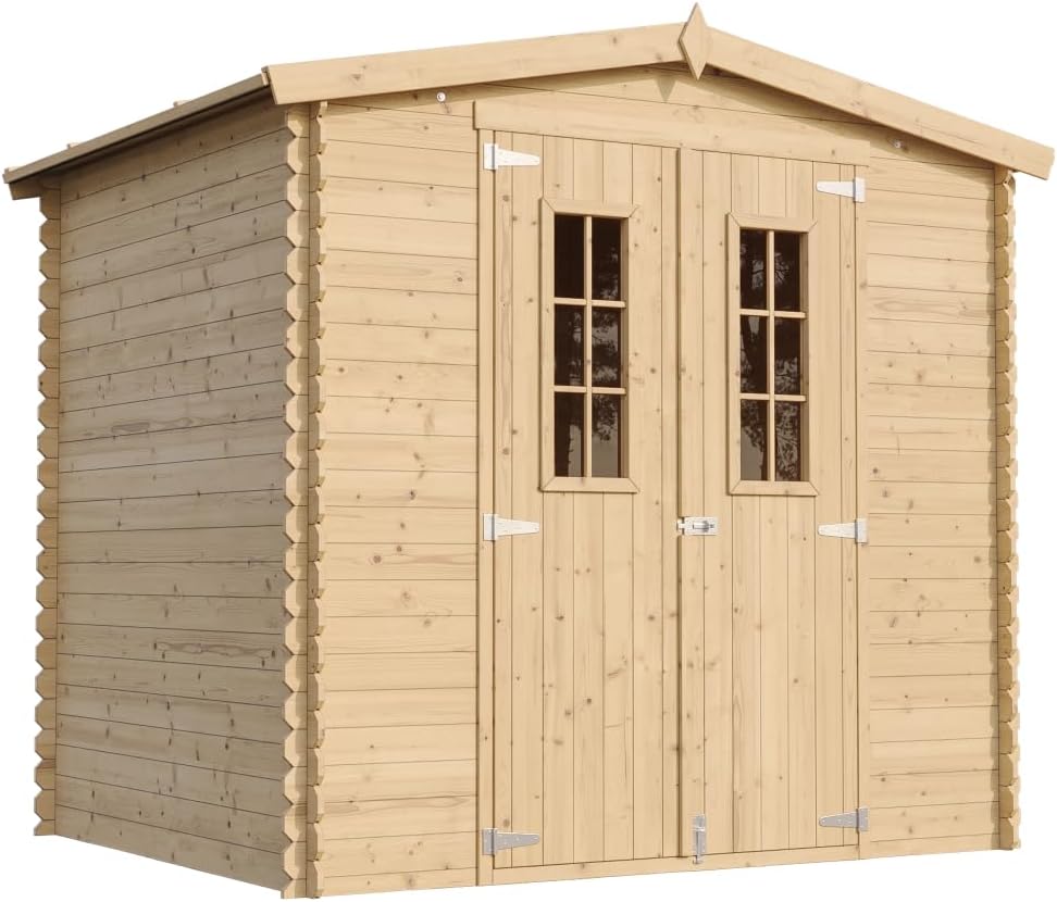TIMBELA - abri jardin bois M369C - 236x226x218 cm - 4,33 m², stockage, vélos