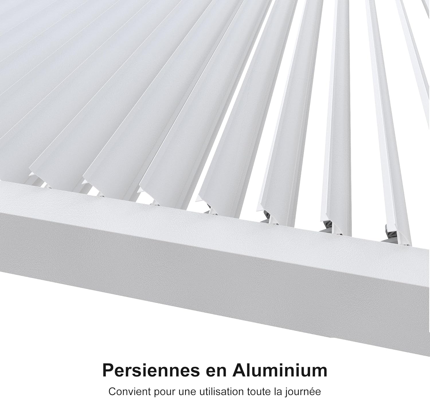 PURPLE LEAF - Pergola Bioclimatique - 4,24x3m - Aluminium, lames orientables, blanc