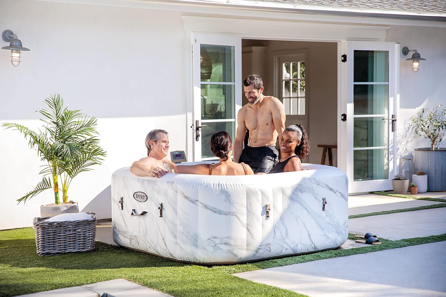 Intex - Pure Spa Calacatta 4 places - spa gonflable rond - 28464EX