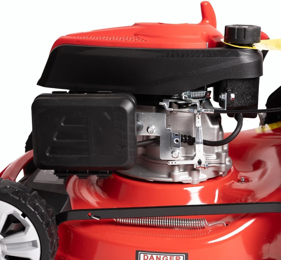 A.M.C. Tondeuse à gazon à explosion automotrice 4in1-4 CV, Tondeuse à gazon thermique autoportée - Moteur 170cc 4 temps avec autotraction - Largeur de coupe 51 cm - Mulching - Panier de collecte 60L