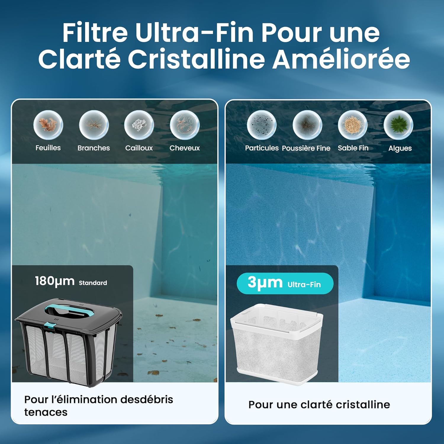 Aiper - Scuba S1 - robot piscine - 270min, filtration fine, 11 capteurs, app - Scuba S1